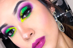 Makeup tonos uva y verde